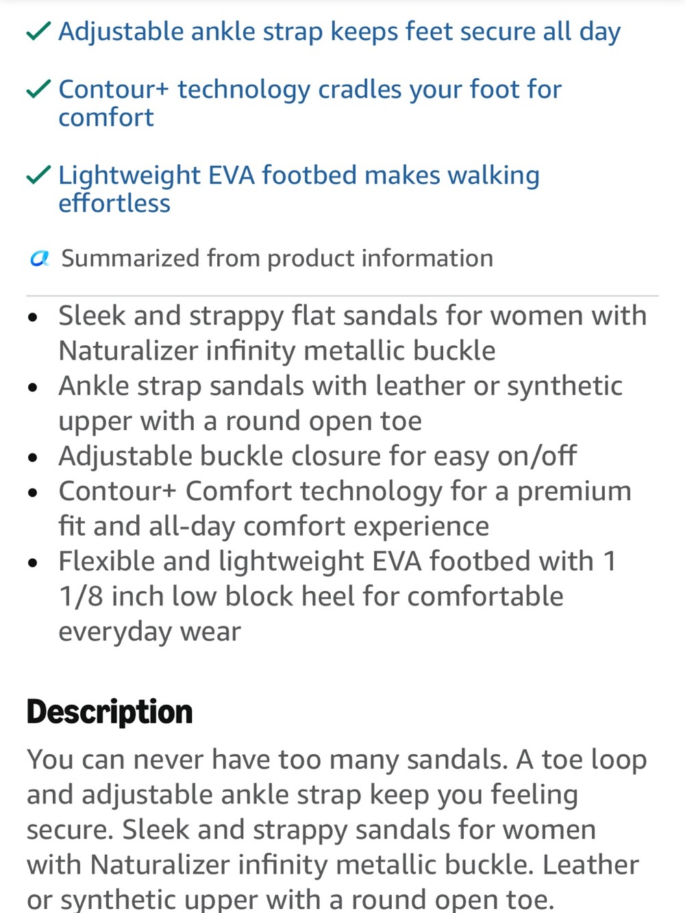 Naturalizer Birch Silver Metallic Leather Toe Loop Sandals Size 9 Comfort Flat - Picture 10 of 10
